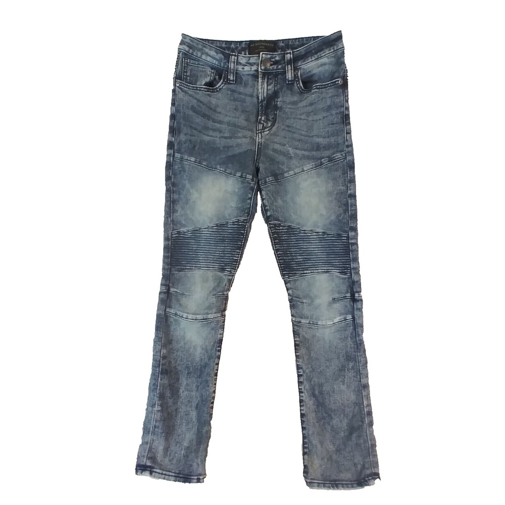 No Boundaries Jeans Men 28x30 Blue Skinny Straight Moto Flex Stretch Denim